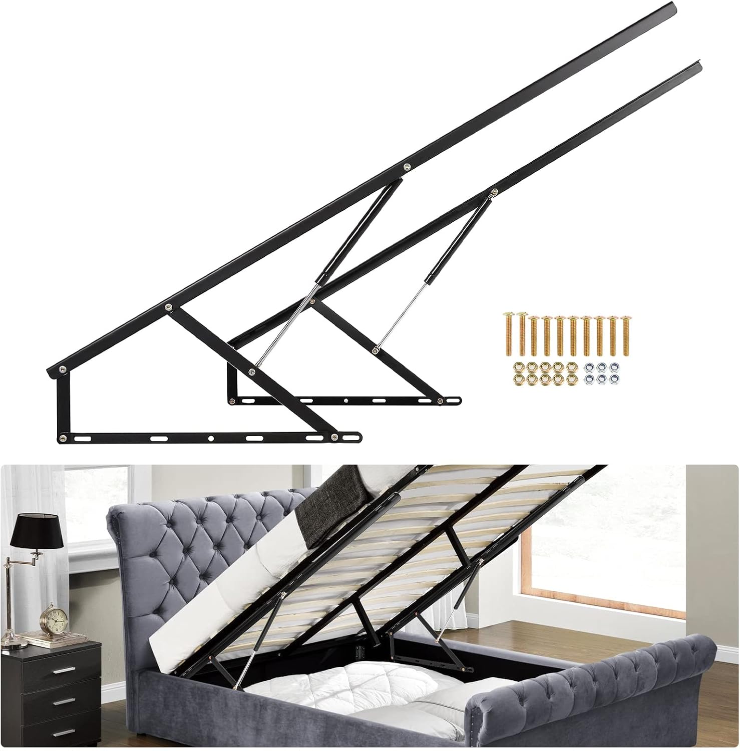 Gas Lift Storage Bed Hydraulic - 4.6 FT Bed Lift Mechanism, 176-264