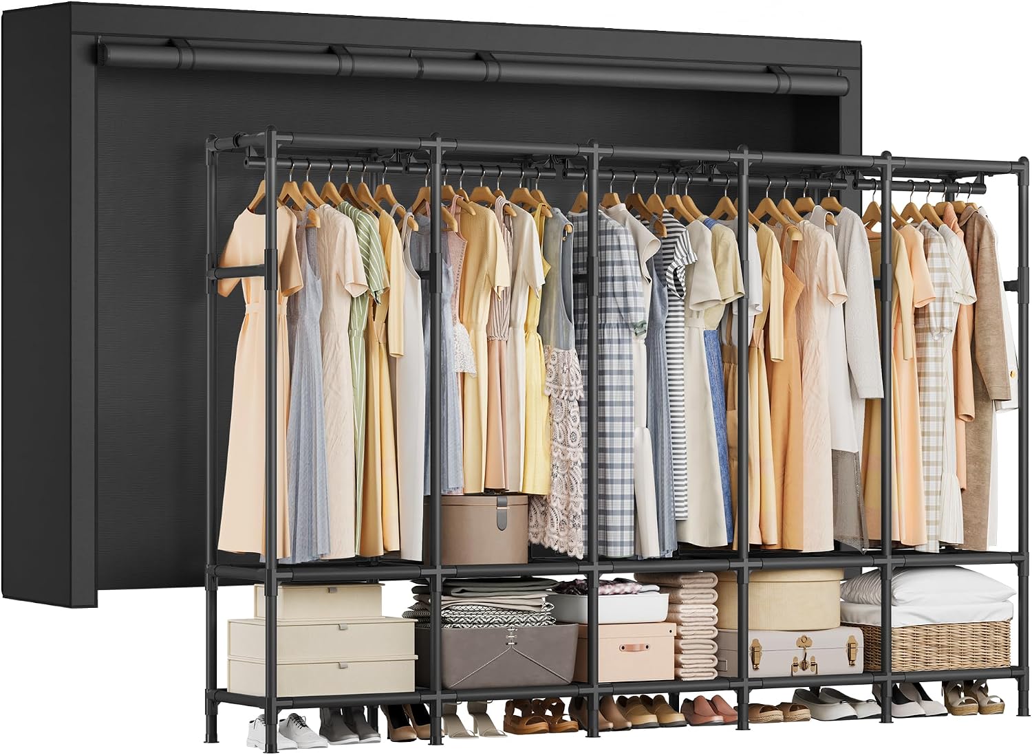Portable Wardrobe Closet 83.5  - Wardrobe Closet Portable Fabric Cover recension och pris